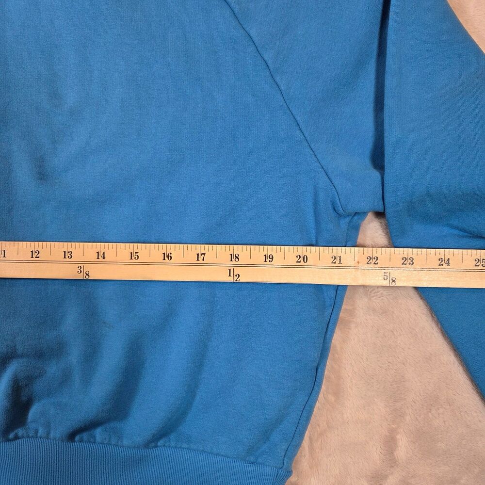 Athleta Forever Fleece Relaxed Crew Sweatshirt Blue Small Raglan Pullover - Picture 7 of 9